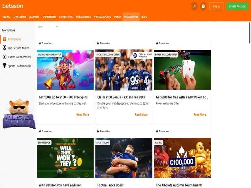 Jogar Hamster Mania no Betsson Casino