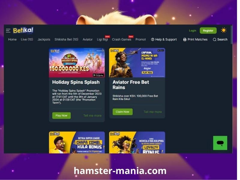 Hamster Mania-bonusar på Betika Casino