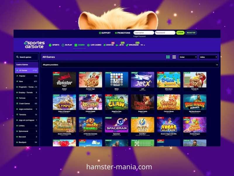 Spielen Sie Hamster um Geld bei Esportes Casino