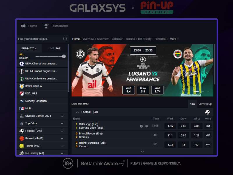 Parier sur les sports et les cybersports au casino en ligne Pin-Up